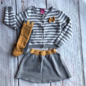 Skirt, button up, and tight set